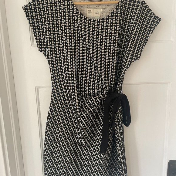 Saturday Sunday by Anthropologie Isabel Bow Tie Dress Size Small S Black - Picture 9 of 9